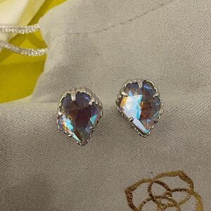 Kendra Scott Tessa Dichroic Stud Earrings Silver Tone